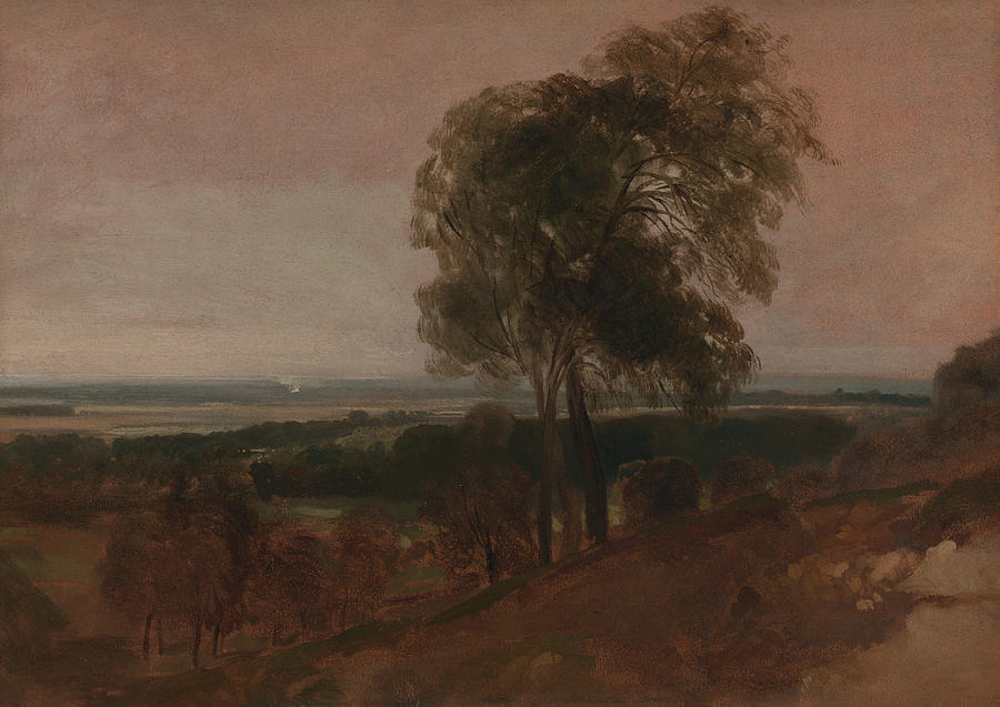 Landscape Study at Sunset Drawing by Peter De Wint