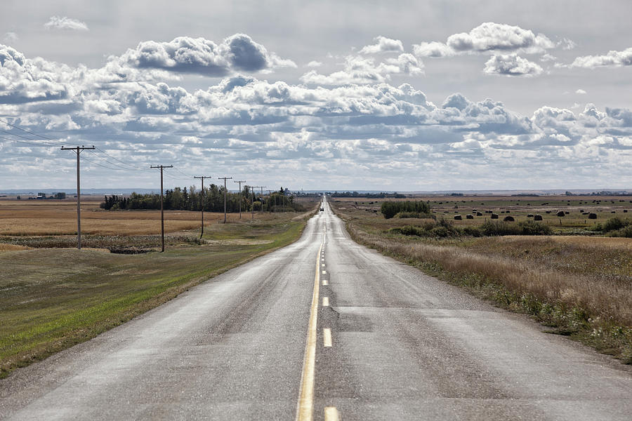 Landscape View Of Highway 13 West Saskatchewan Canada Photograph By