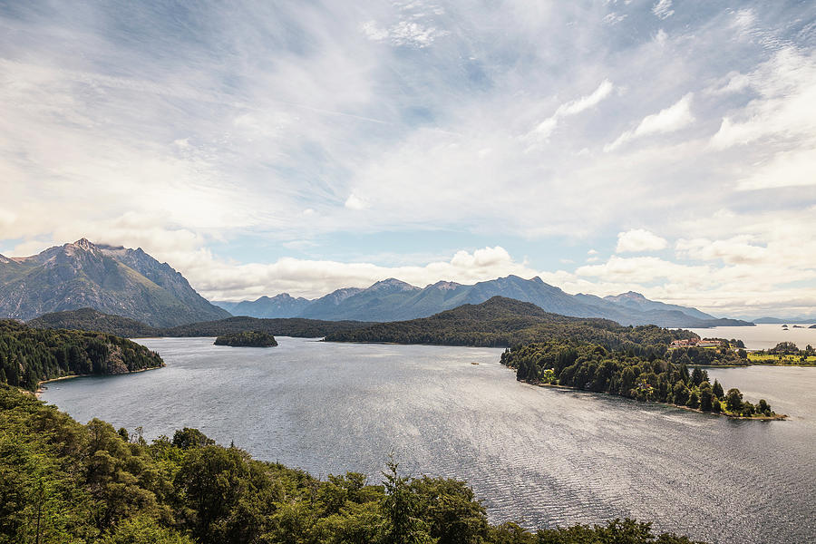 Nature Digital Art - Landscape View Of Lake And Mountains, Nahuel Huapi National Park, Rio Negro, Argentina by Manuel Sulzer