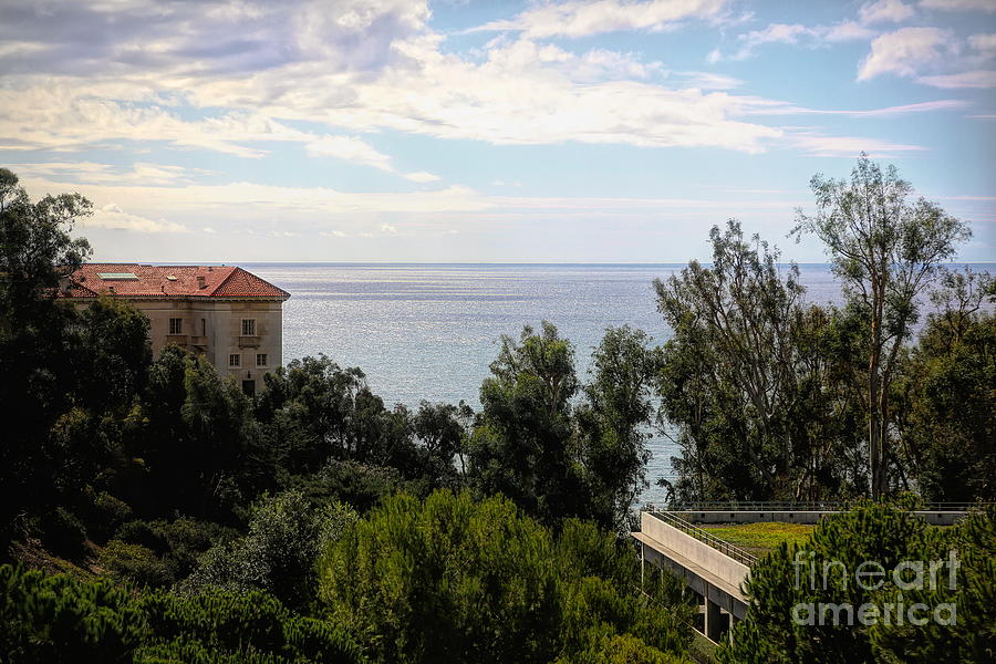 Los Angeles Photograph - Landscape View Pacific Ocean Getty Villa  by Chuck Kuhn