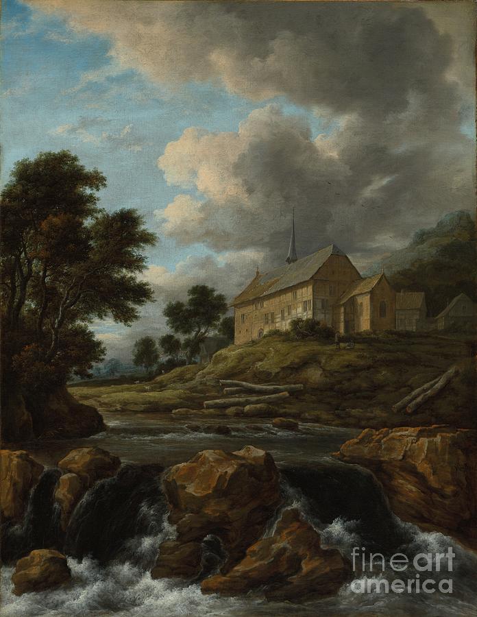 Landscape With A Church By A Torrent Drawing by Heritage Images