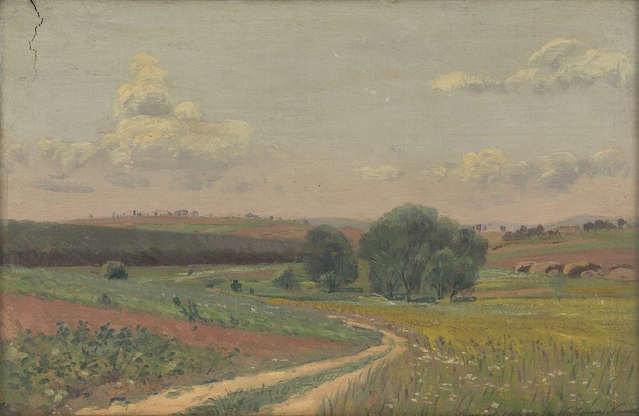 Landscape With A Dirt Road Painting by Ferdinand Katona Landscape With A Dirt Road Painting by Ferdinand Katona