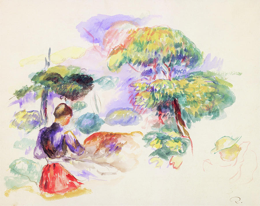 Paris Painting - Landscape with a Girl - Digital Remastered Edition by Pierre-Auguste Renoir