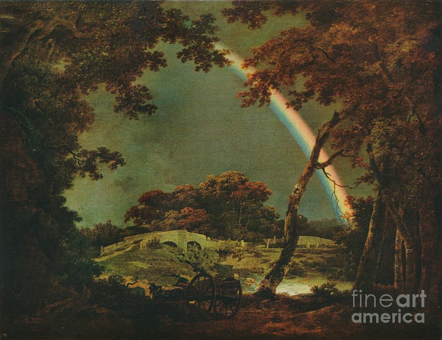 Landscape With A Rainbow Effect Drawing by Print Collector