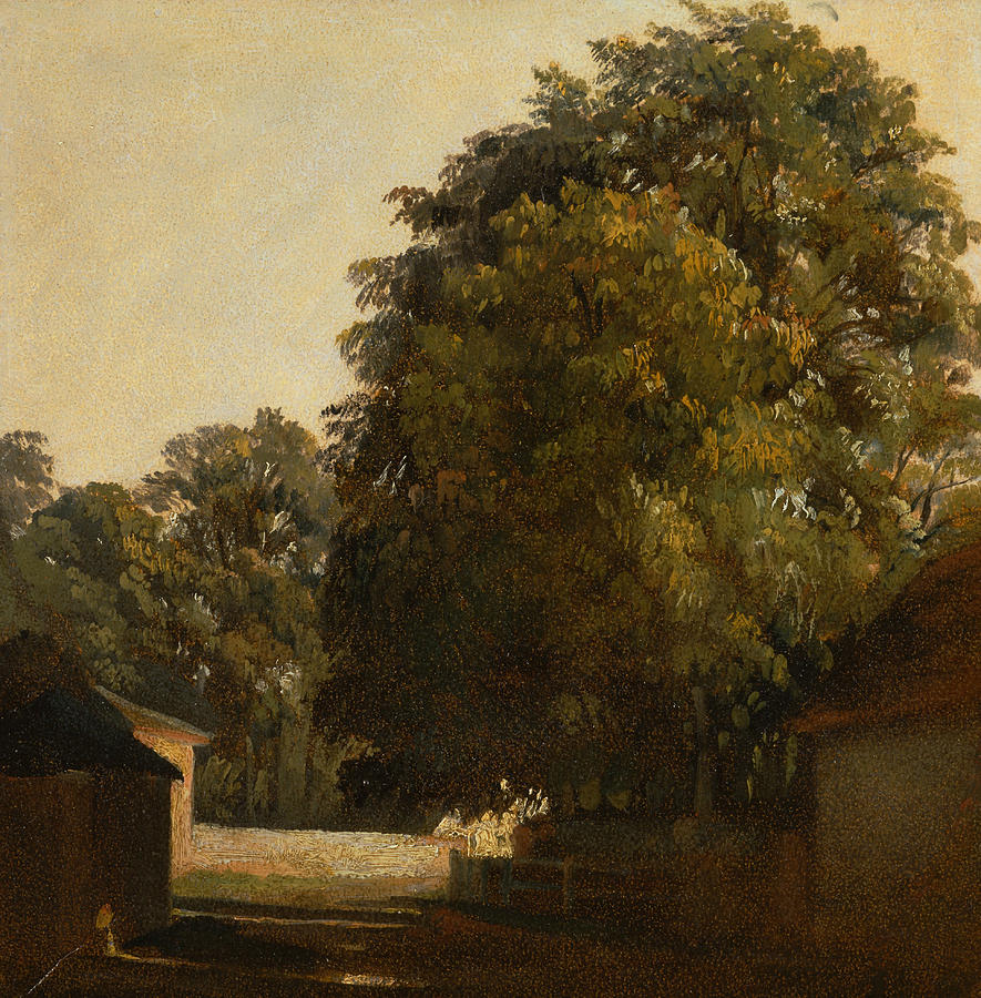 Landscape with Chestnut Tree Painting by Peter De Wint