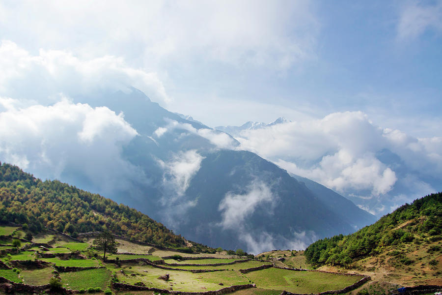 Landscape With Clouds. Everest Region Photograph by Beynaz Mistry