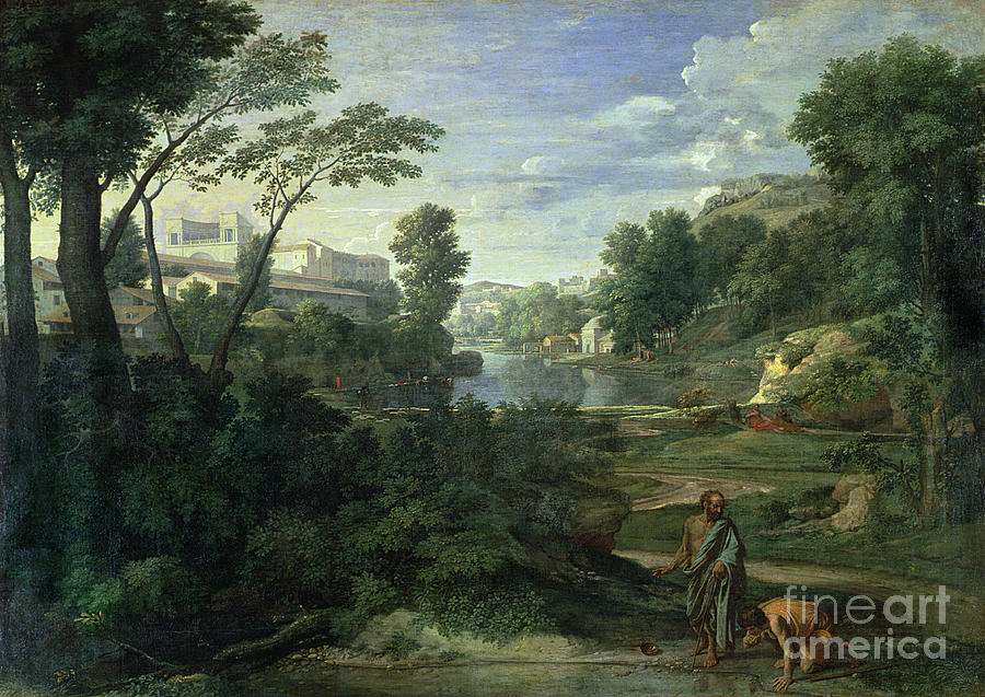 Landscape With Diogenes, 1648 Painting by Nicolas Poussin