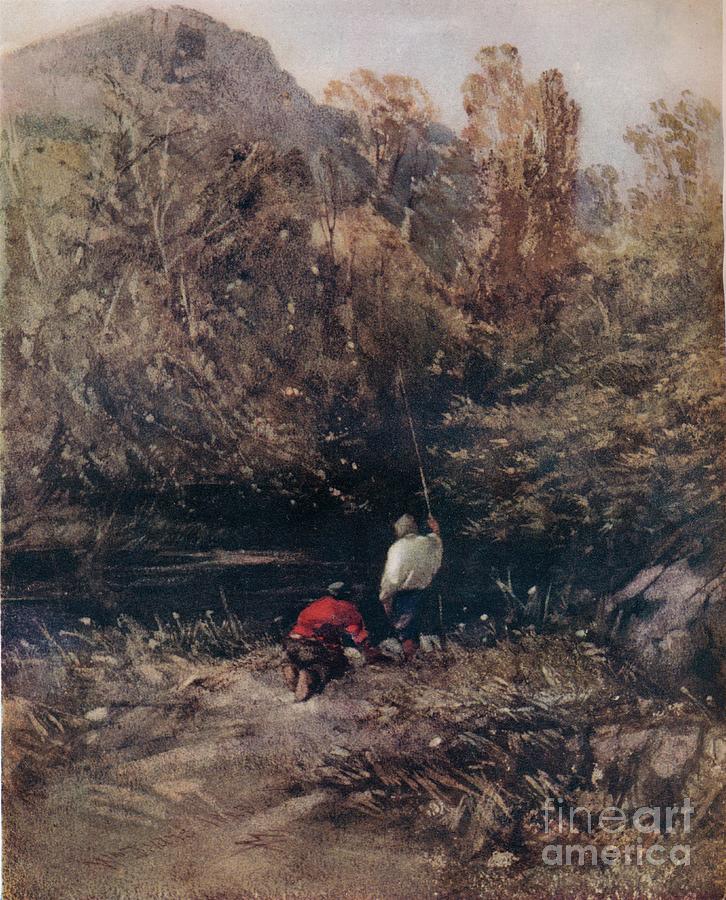Landscape, With Fishermen, 1843, 1924 Drawing by Print Collector