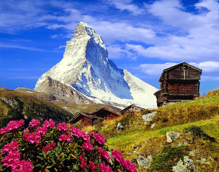 Landscape With Matterhorn Digital Art by Johanna Huber