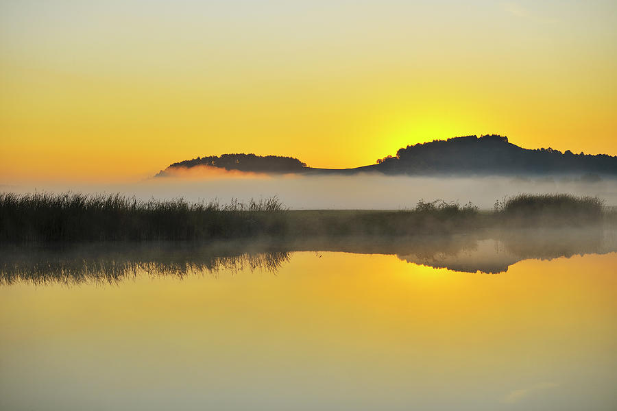 Landscape With Morning Mist Photograph by Raimund Linke