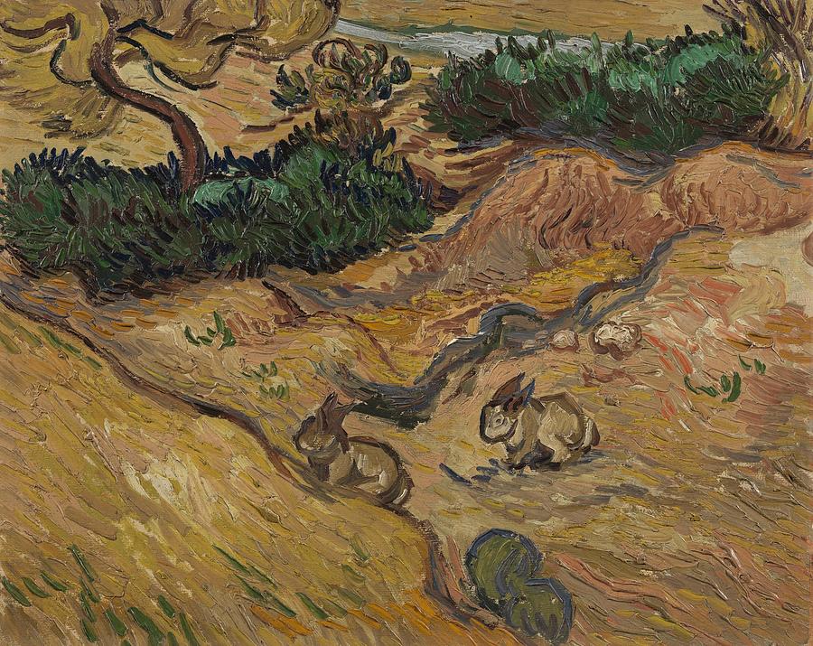 Landscape with Rabbits. Painting by Vincent van Gogh -1853-1890-