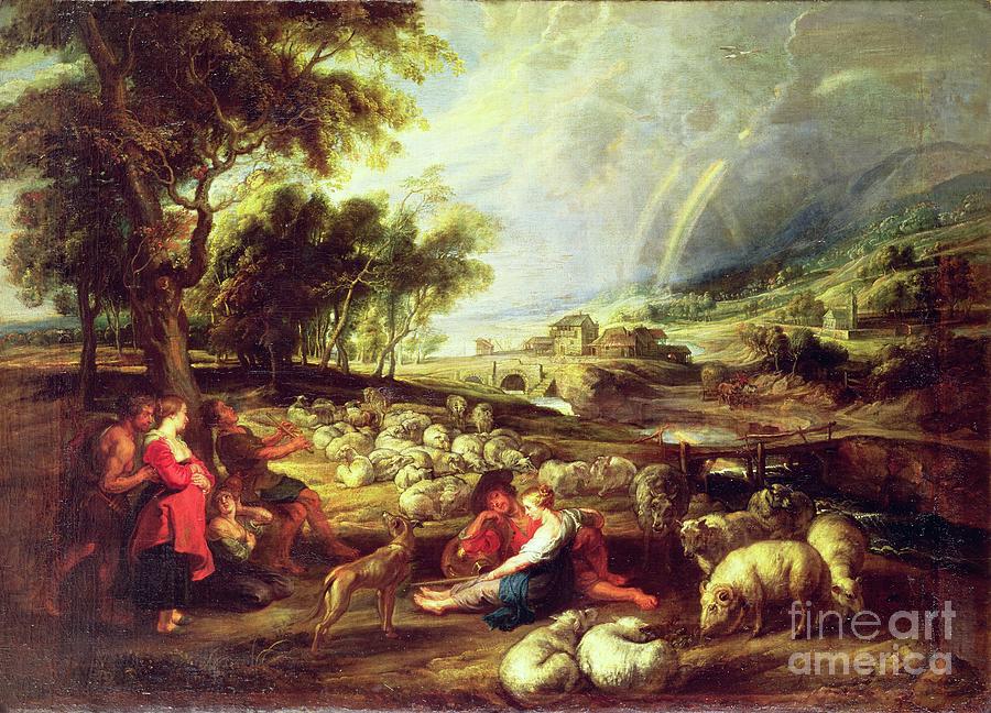 Peter Paul Rubens Painting - Landscape With Rainbow by Peter Paul Rubens