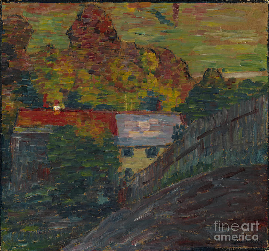 Landscape With Red Roof Drawing by Heritage Images