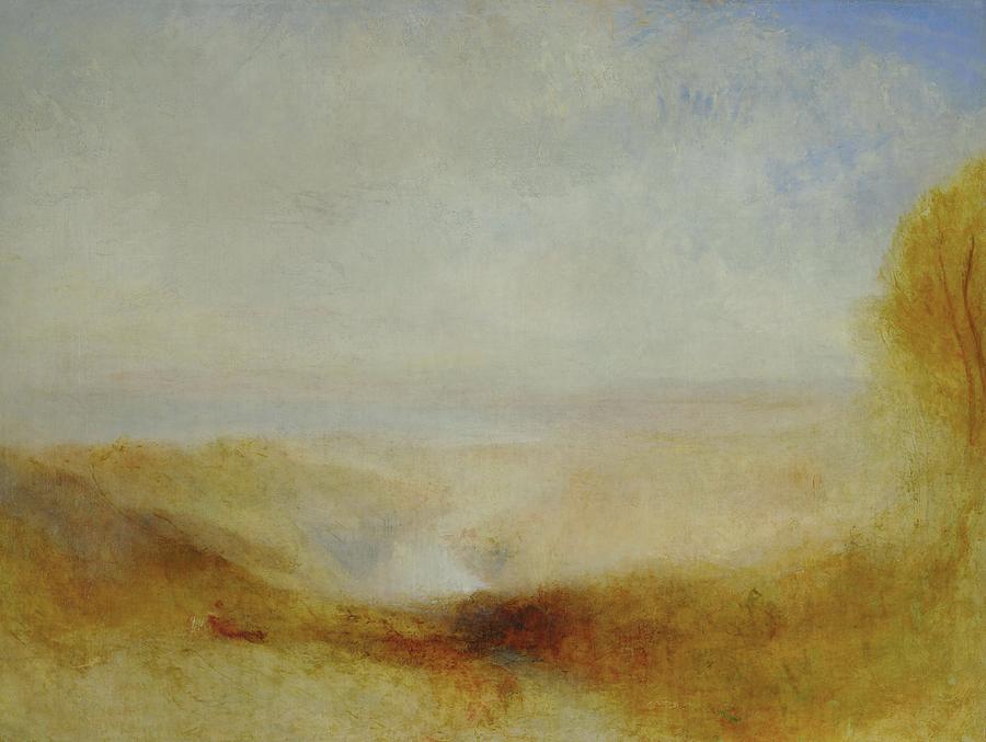 Landscape with river and a bay in the far background. Canvas,93,5 x 123,5 cm R. F. 1967-2 ca.1835. Painting by Joseph Mallord William Turner -1775-1851-