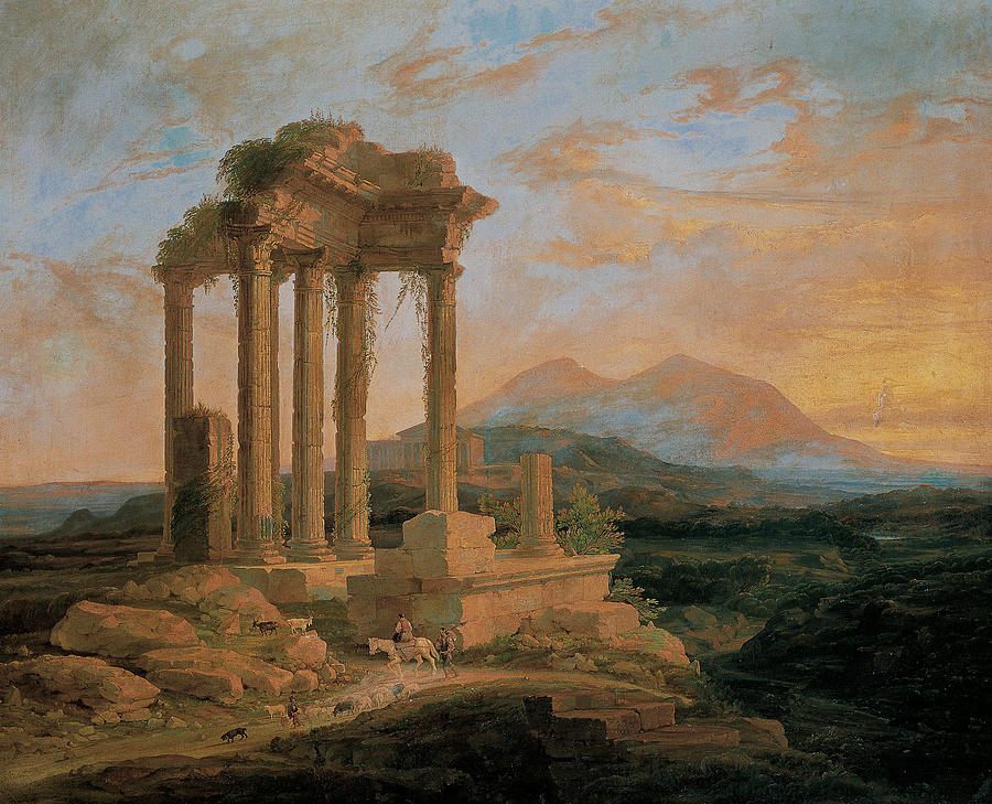 Landscape with Ruins Painting by Lluis Rigalt