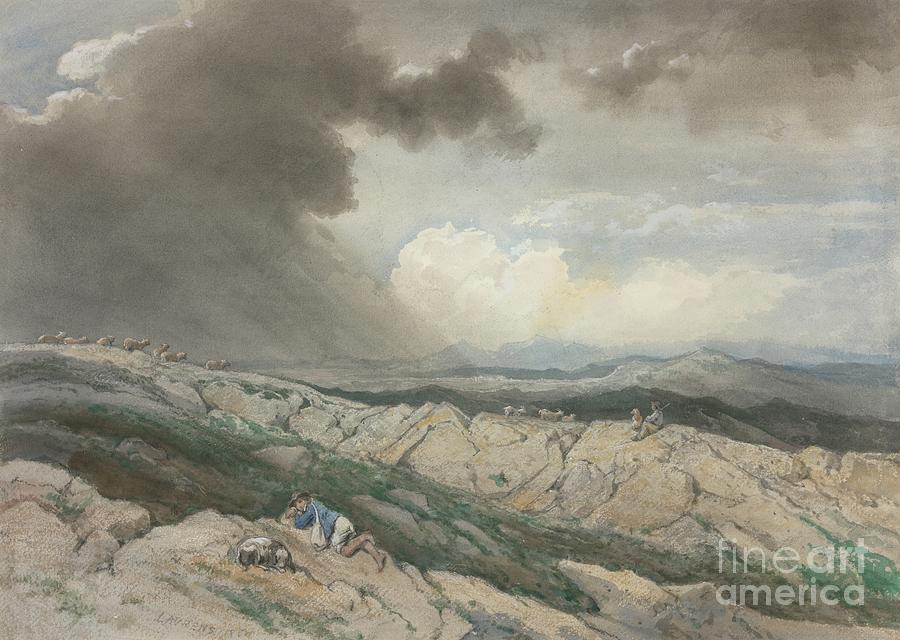 Landscape With Shepherds Drawing by Heritage Images