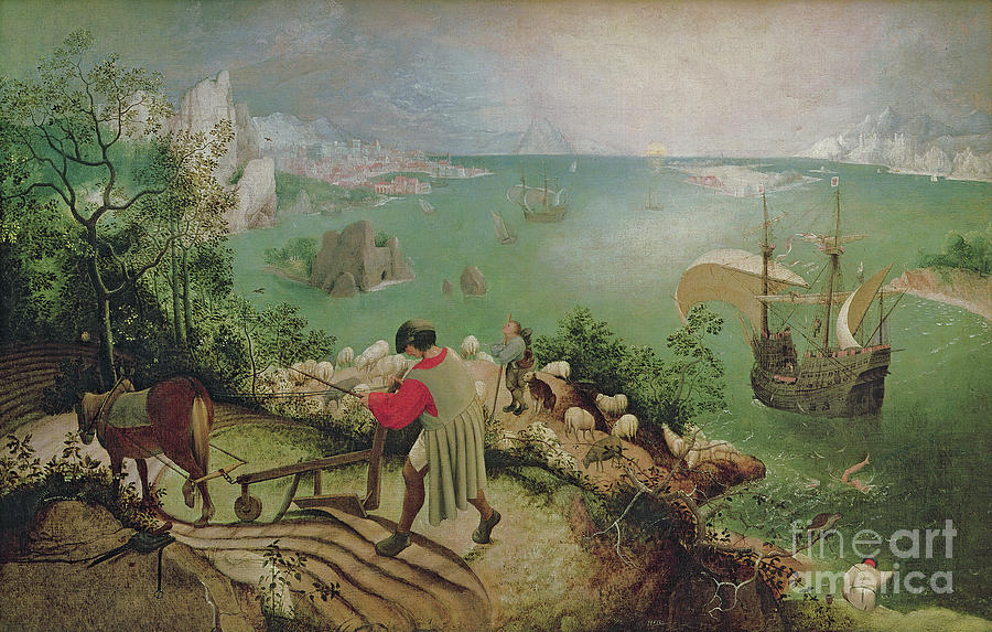 Landscape With The Fall Of Icarus, C.1558 Painting by Pieter The Elder Bruegel