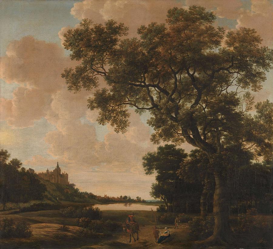 Landscape with the Schwanenturm, Kleve. Painting by Joris Van Der Haagen