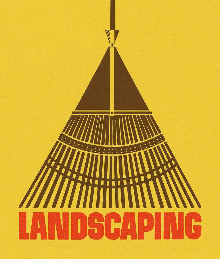 Fall Drawing - Landscaping Rake by CSA Images
