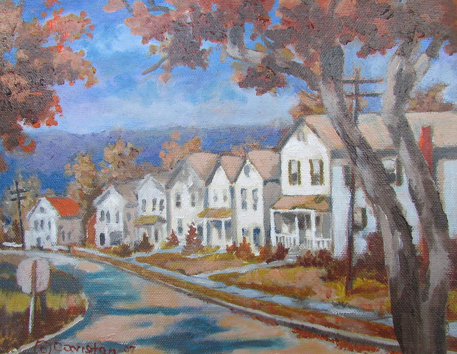 Lane in Fall Painting by Tony Caviston
