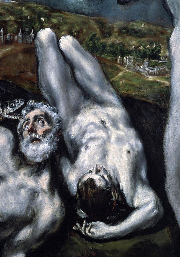 Laokoon and his Sons -detail-, 1610-1614, Oil on canvas. EL GRECO . Painting by El Greco -1541-1614-