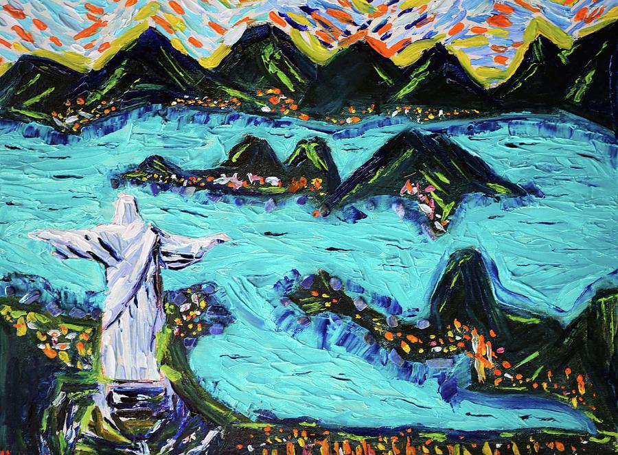 Lapis Christ the Redeemer Painting by GARY Haddan | Fine Art America