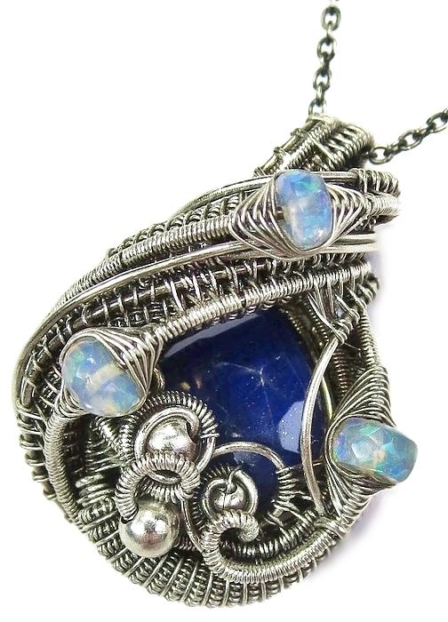 Lapis lazuli deals wire wrapped jewelry