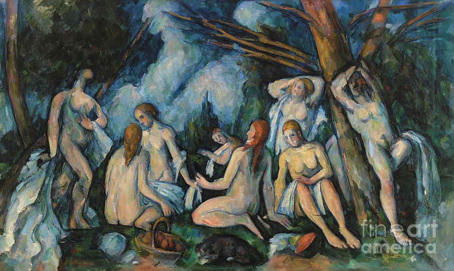 Large Bathers Painting by Paul Cezanne