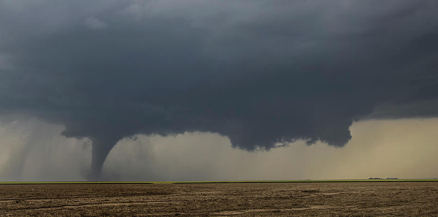 Large Cone Tornado Touches Down Over The Open Prairie Digital Art by ...