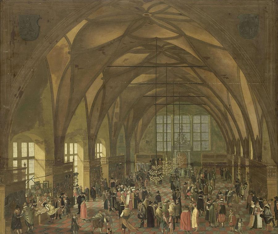 Oil On Panel Painting - Large Hall in the Prague Hradschin Castle. Painter anonymous. Painter Pieter Neefs -I- -rejecte... by Pieter Neefs -I- -rejected attribution-