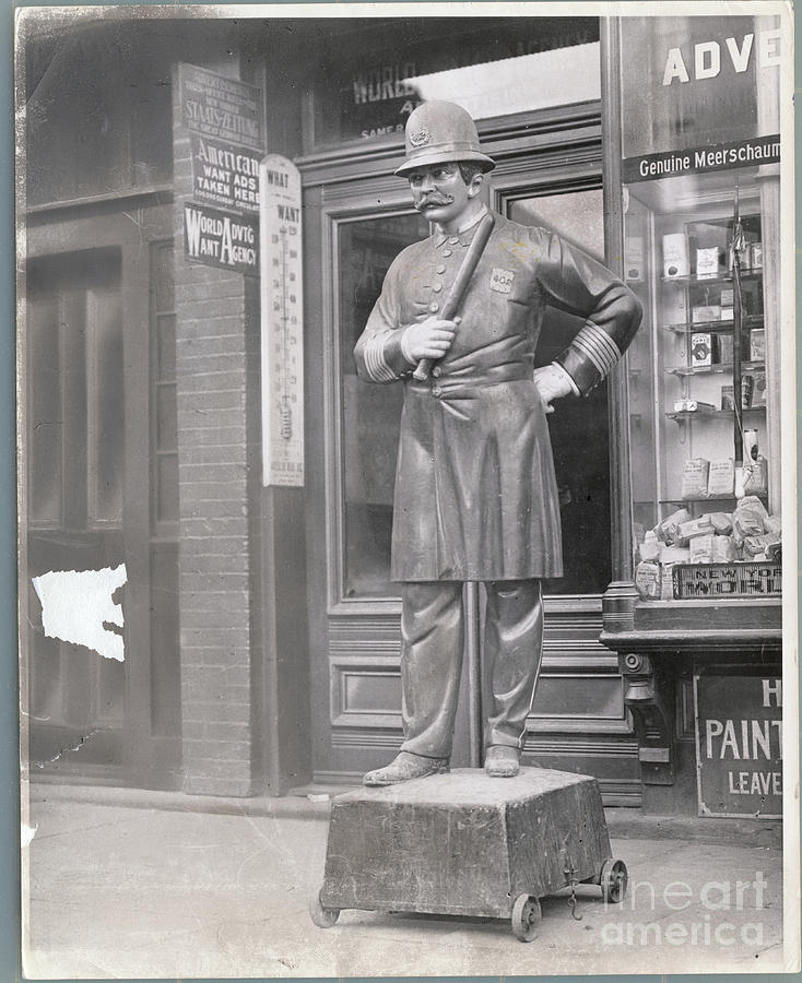 Large Police Sculpture Outside Store Photograph by Bettmann