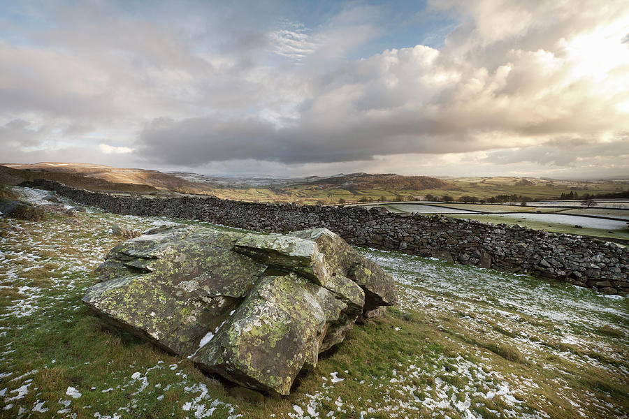 Large Rock And Dry Stone Wall Photograph by Michael Honor