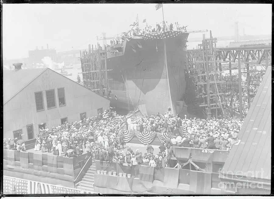 Large Ship During Christening Photograph by Bettmann