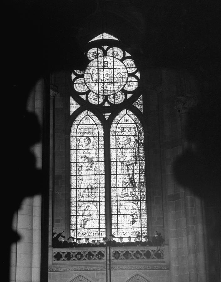 Large Stained Glass Window Of St. John T Photograph by Cornell Capa Large Stained Glass Window Of St. John T Photograph by Cornell Capa