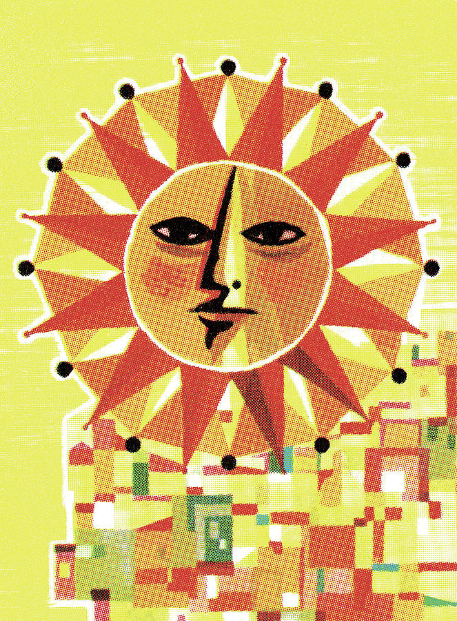 Summer Drawing - Large Sun by CSA Images