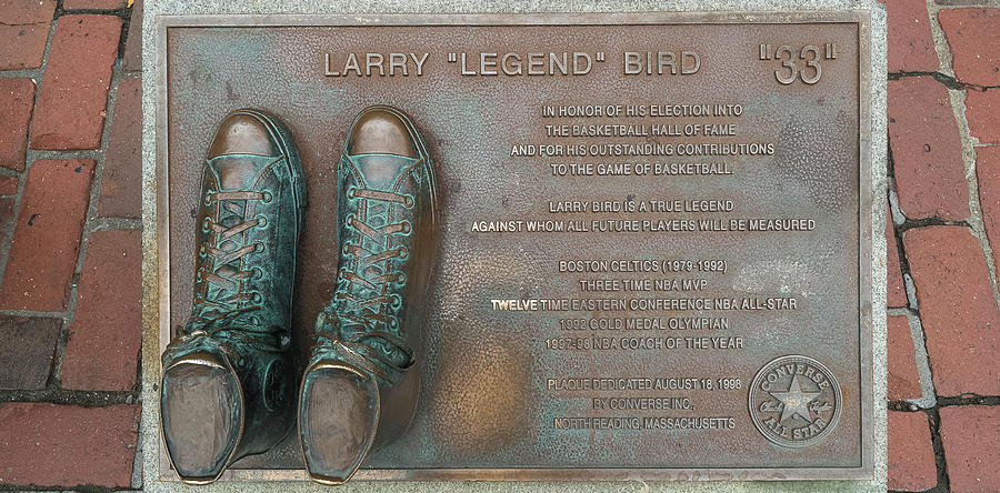 Larry Bird Photograph - Larry Bird Plaque, Faneuil Hall by Panoramic Images