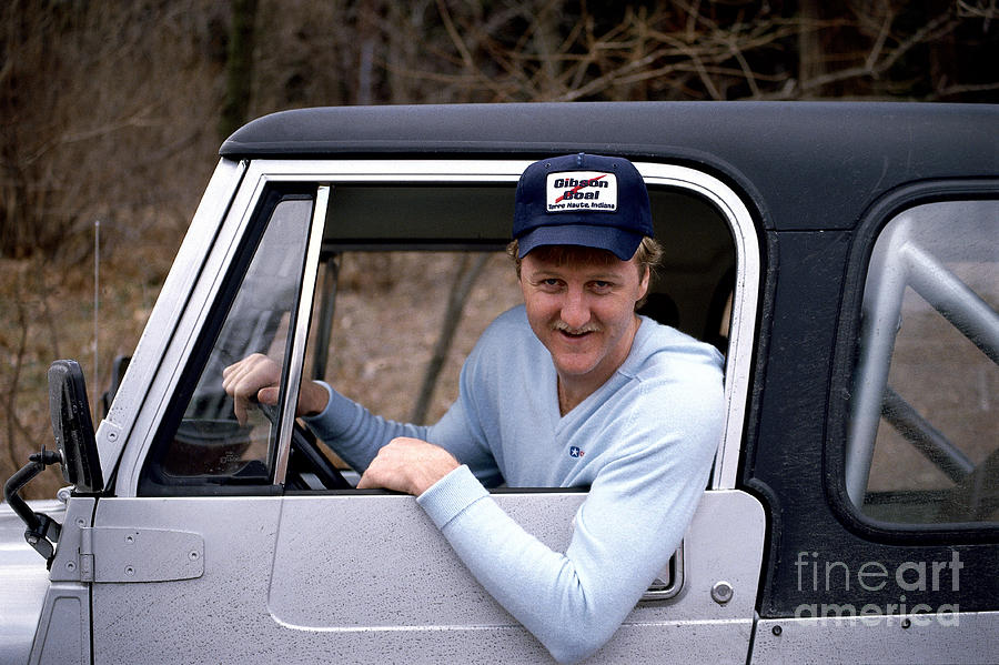 Larry Bird Poses In His Truck Photograph by Ken Regan