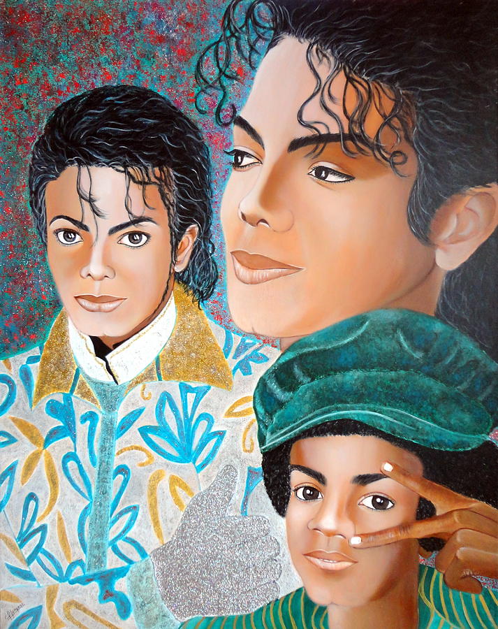 Michael Jackson Painting - Las Miradas De Michael by Carmen Junyent
