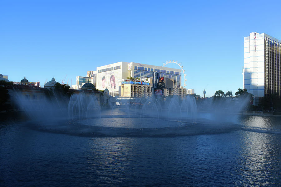 Las Vegas Bellagio Fountain Blue 03 Photograph By Thomas Woolworth 