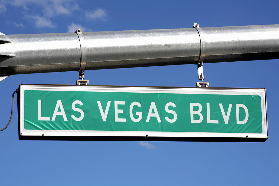 Las Vegas Strip Road Sign On The Main Street Boulevard Stock Photo, Picture  and Royalty Free Image. Image 42737638.
