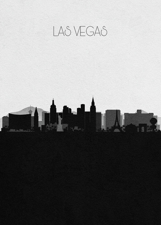 Las Vegas Drawing - Las Vegas Cityscape Art by Inspirowl Design