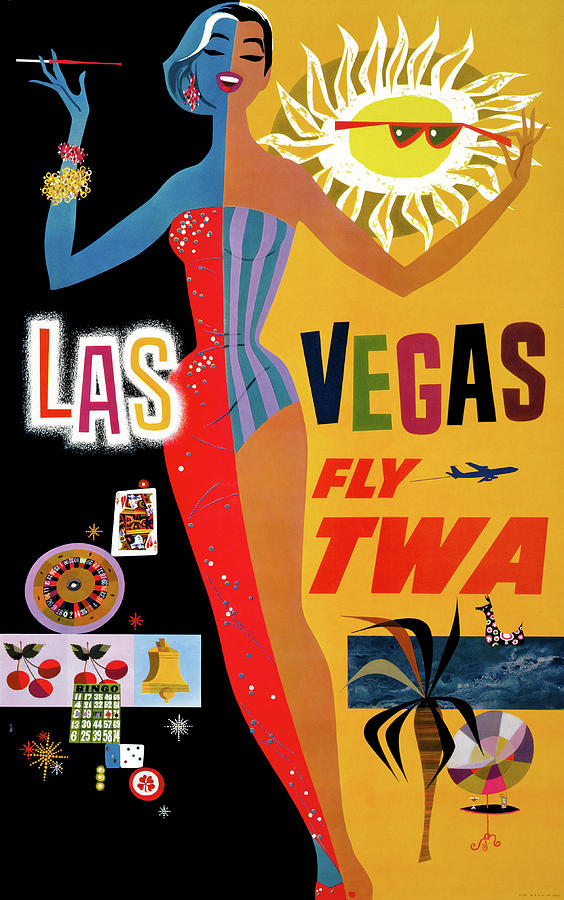 Las Vegas Digital Art - Las Vegas, Fly Twa by Print Collection