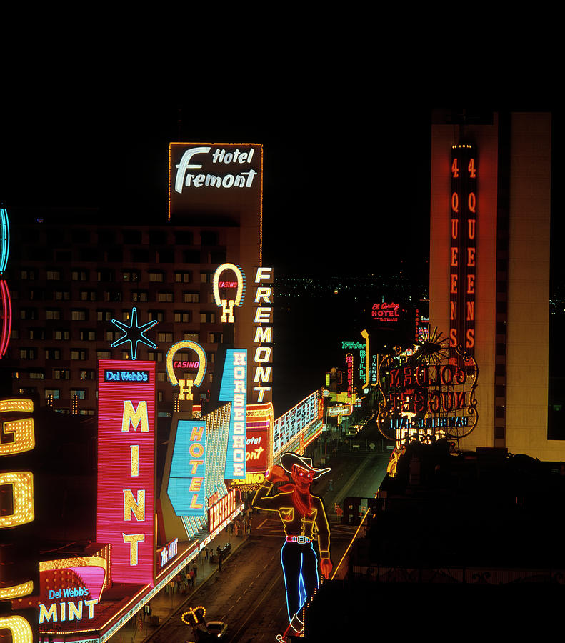 Las Vegas Photograph - Las Vegas Fremont Street 1970s by Vintage Images