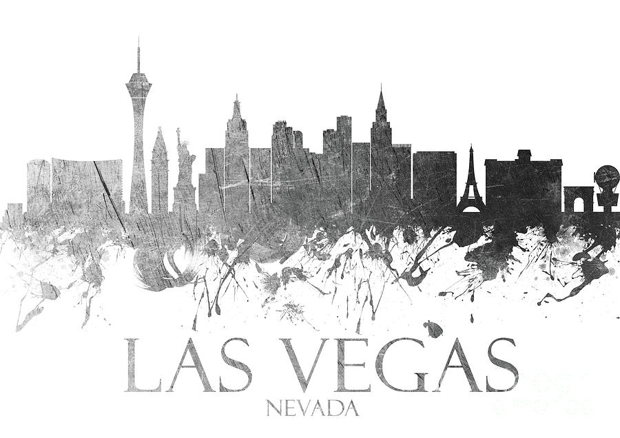Las Vegas Skyline Black Wall Art, Canvas Prints, Framed Prints, Wall Peels