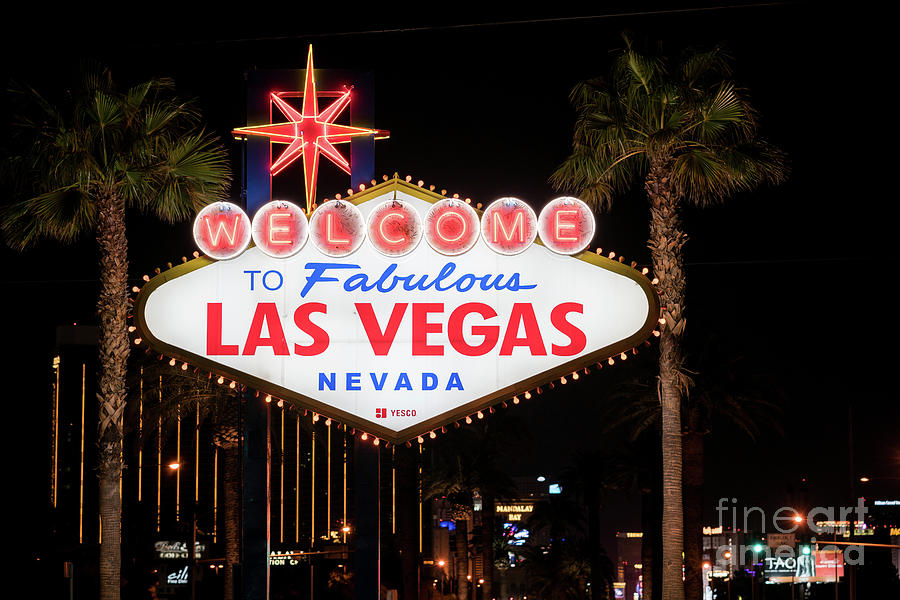 Las Vegas Sign at Night Photograph by Sanjeev Singhal