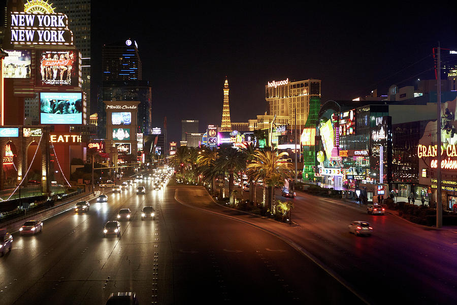 Architecture Digital Art - Las Vegas Strip Casinos Lit Up At Night by Robin James