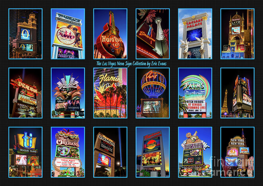 Las Vegas Strip Neon Signs Collection Photograph by Aloha Art