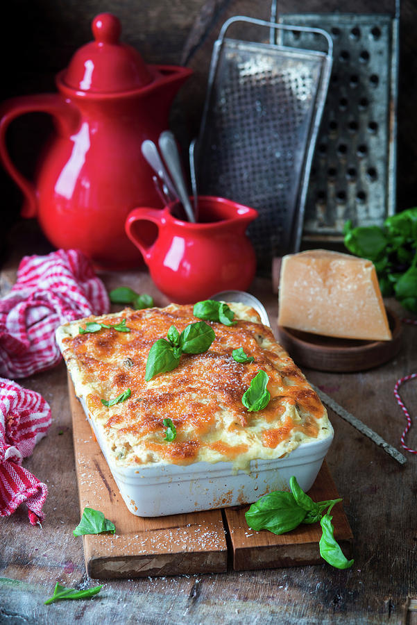 Lasagna With Chicken And Cheese Photograph by Irina Meliukh