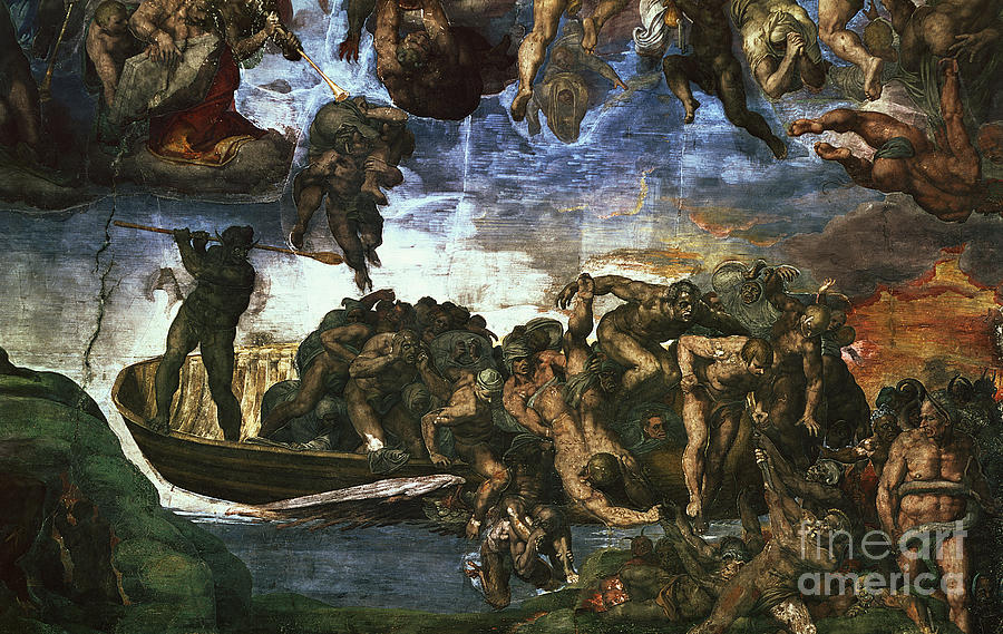 Last Judgement: Detail From The Bottom Right Corner, Sistine Chapel ...