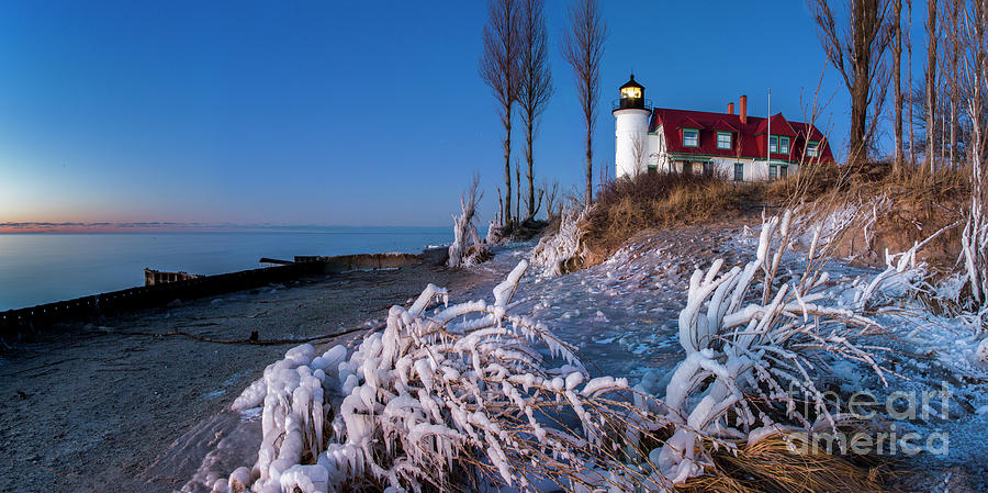 Last Light In Winter At Point Betsie Photograph